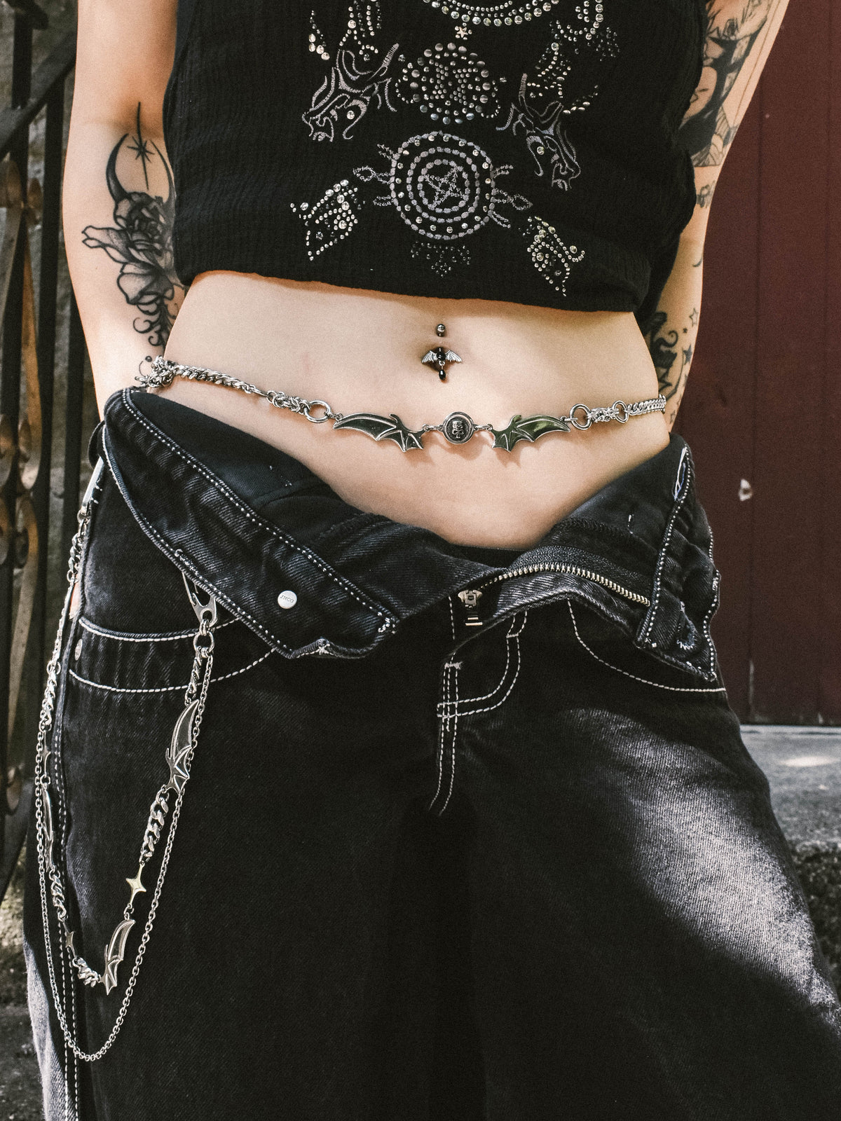 Oblivion Waist Chain | steel silver goth grunge chainmail belly 
