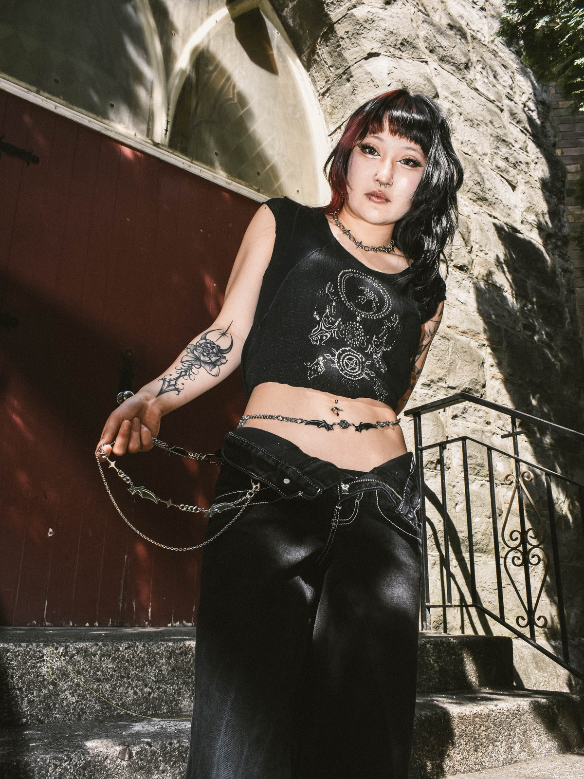 Oblivion Waist Chain | steel silver goth grunge chainmail belly 